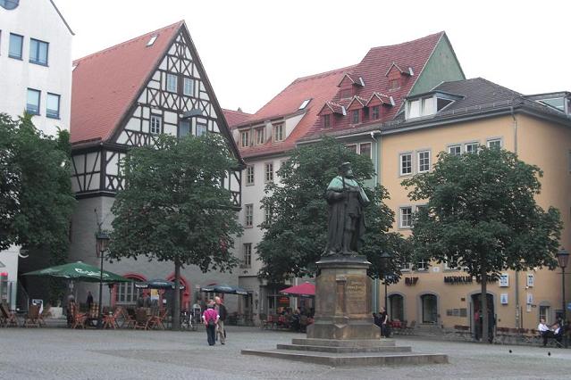 Markt in Jena mit Hanfried